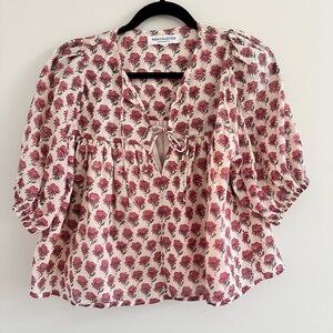 Emerson Fry India Collection printed blouse size small.